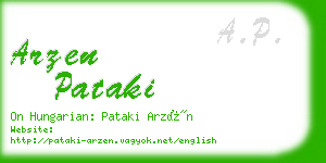 arzen pataki business card